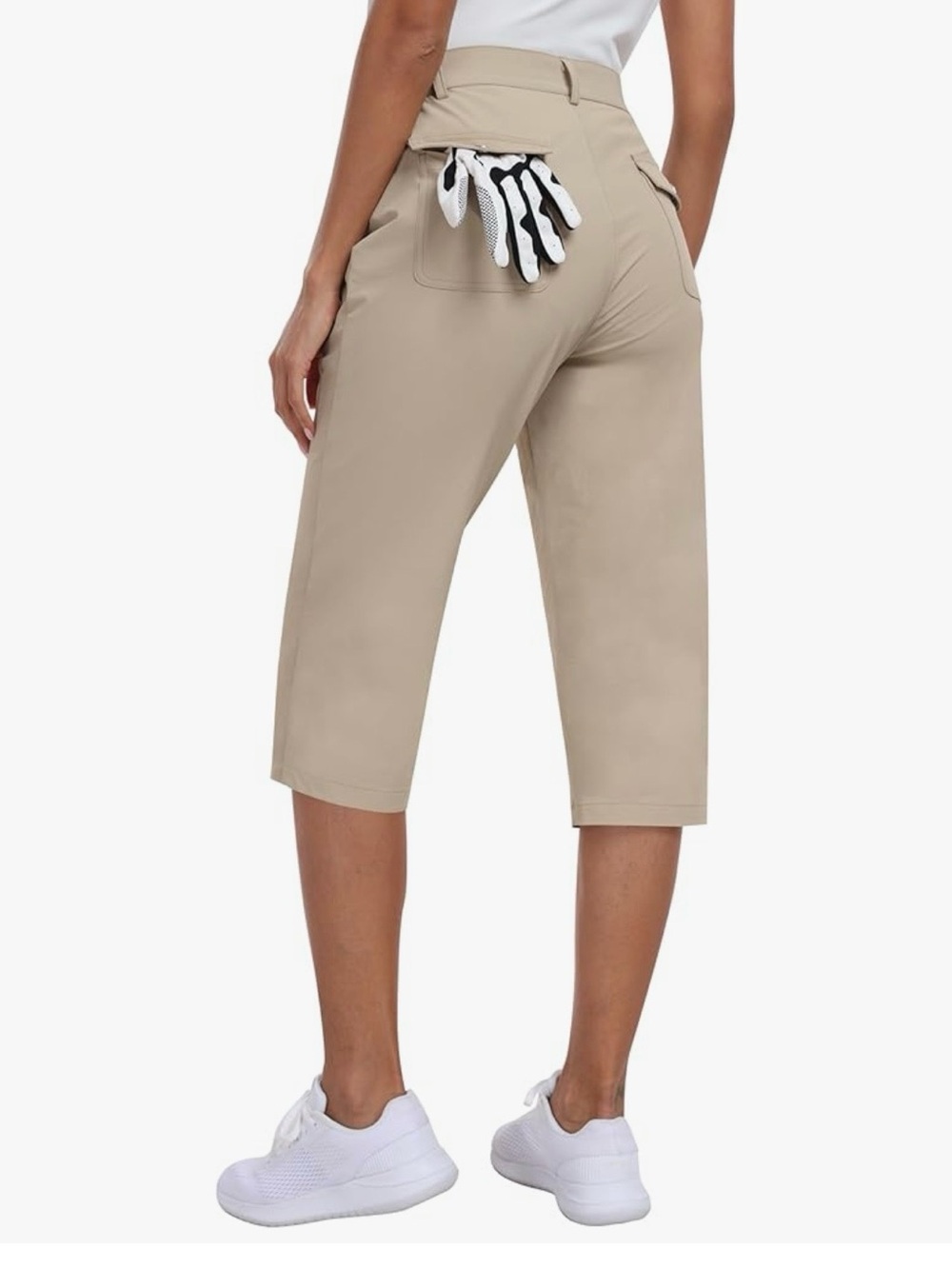 Beige Cropped Golf/Hiking Capri Pants - Picture 2 of 6